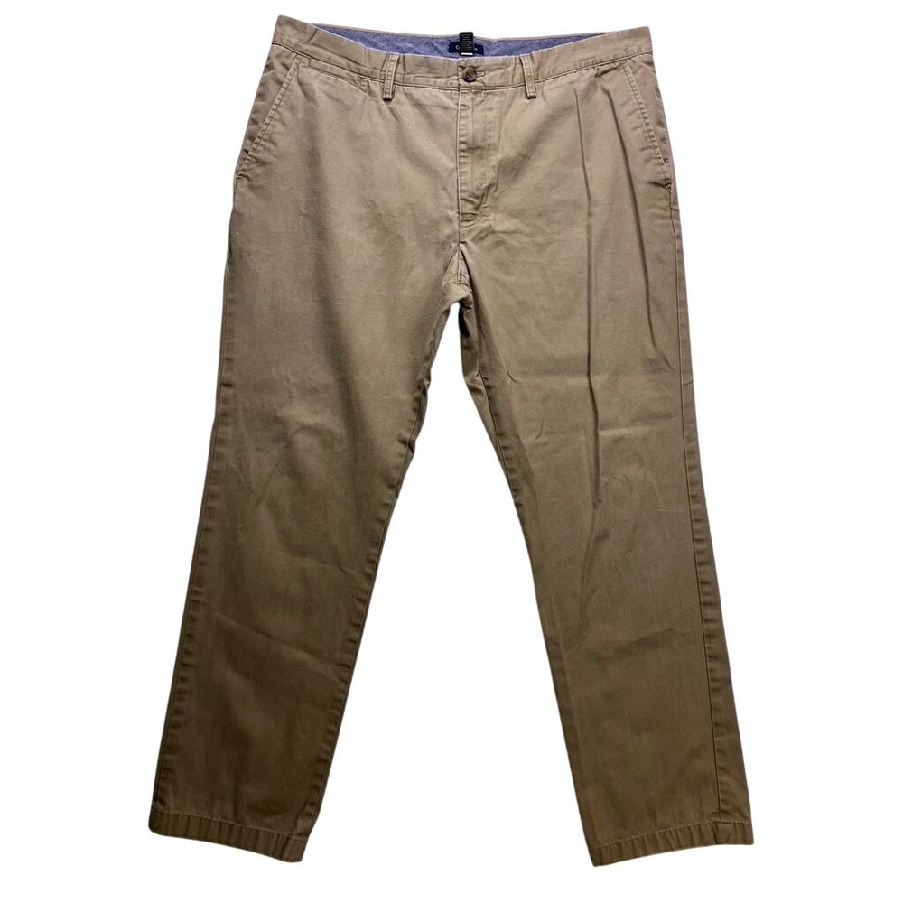 Club Room Chino Pants Mens 38x32 Tan 100% Cotton Flat Front Khakis